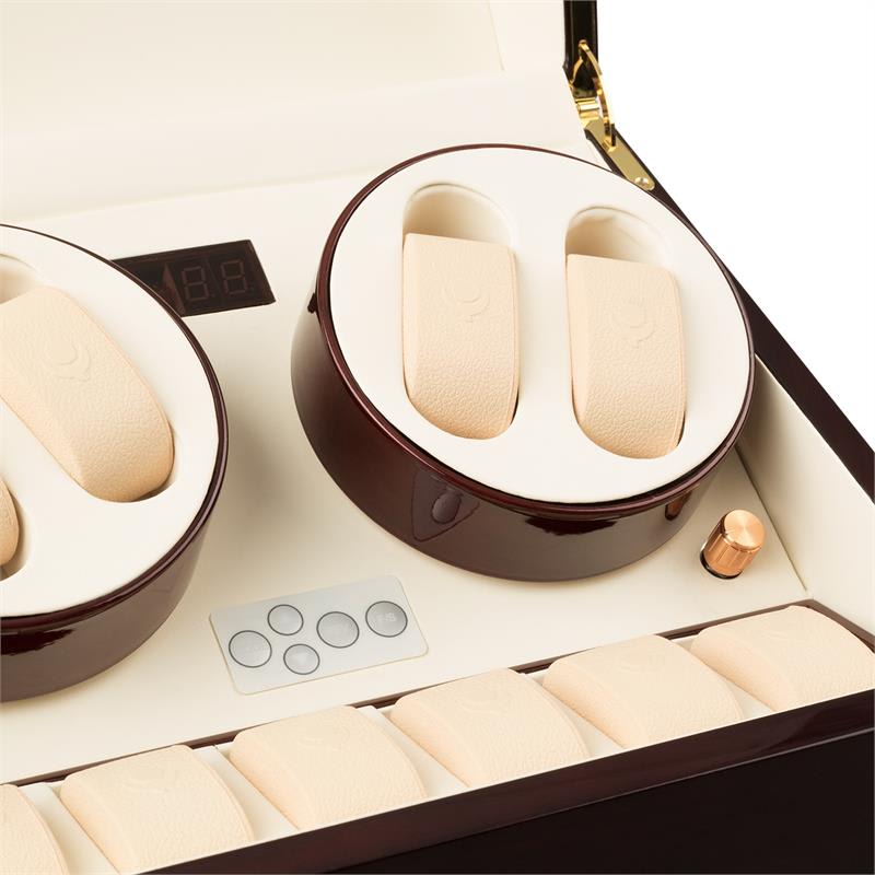 Klarstein Old Marshall, naťahovač na hodinky, pohyblivá vitrína, 10 hodiniek, hnedý – Obrázok 2