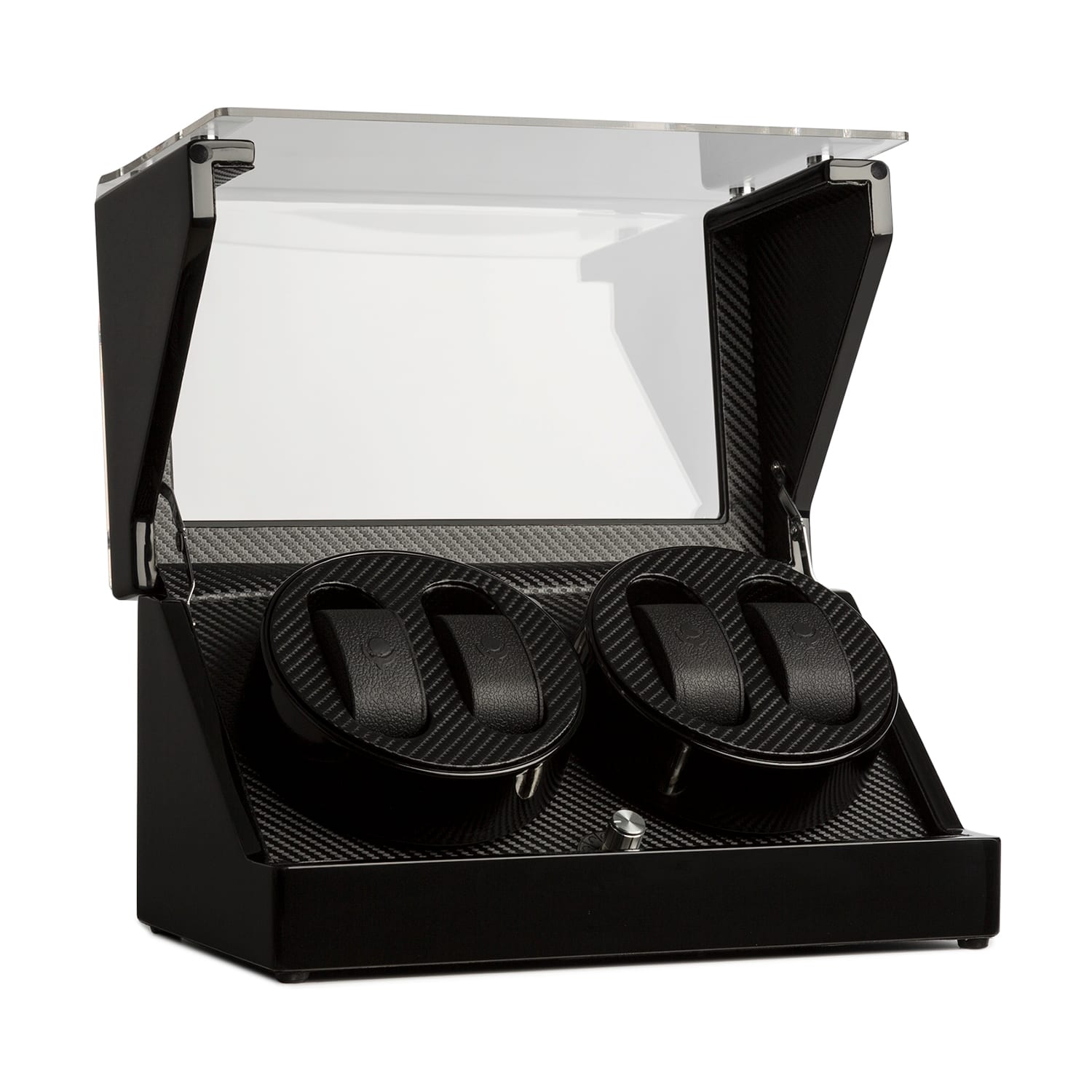 Klarstein CA2PM, naťahovač na hodinky, 4 hodiniek, karbónový vzhľad