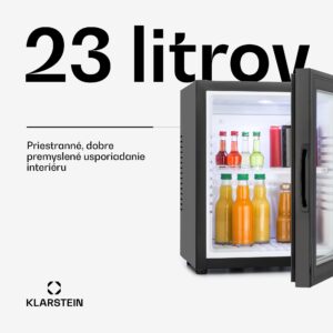 Klarstein HEA-MKS-12, chladnička, 23 l, 23 dB, čierna