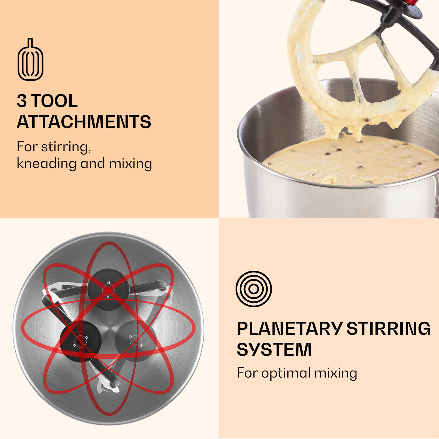 Klarstein Lucia, kuchynský robot, mixér, mlynček na mäso, 1800 W – Obrázok 3