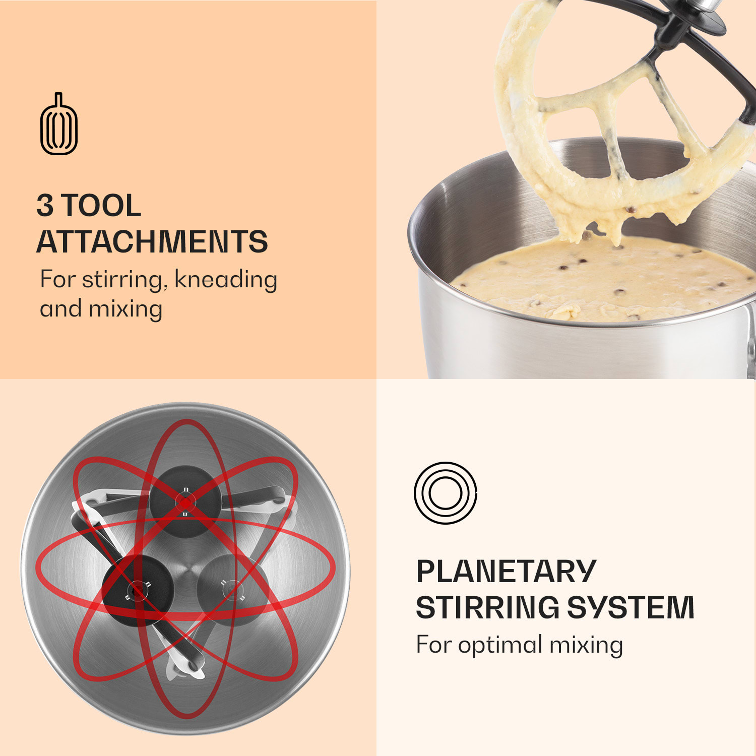 Klarstein Lucia, kuchynský robot, mixér, mlynček na mäso, 1800 W – Obrázok 3
