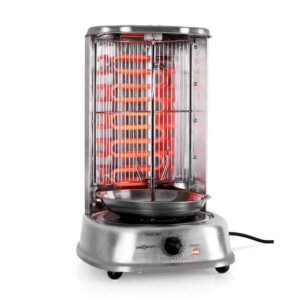 OneConcept Kebap Master, vertikálny gril, 1800 W, strieborný