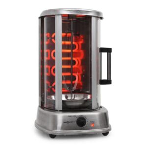 OneConcept Kebap Master Pro, vertikálny gril, 1500 W, strieborný