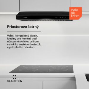 Klarstein UW60BL, digestor, 60 cm, podskrinkový, 317 m³/h, čierny