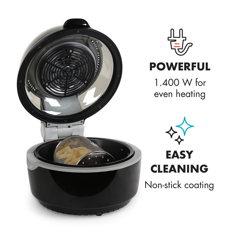 Klarstein TK20-VITAIR FRYER BL, teplovzdušná fritéza, 1400 W, 9 l, čierna – Obrázok 2