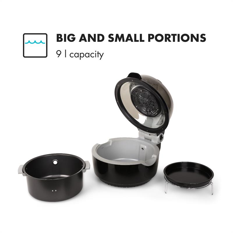 Klarstein TK20-VITAIR FRYER BL, teplovzdušná fritéza, 1400 W, 9 l, čierna – Obrázok 3