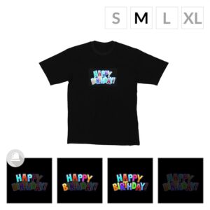 Resident DJ LED tričko, Happy Birthday, veľkosť M