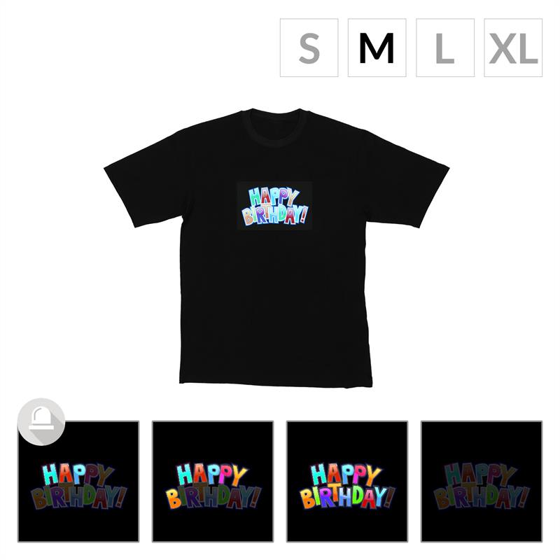 Resident DJ LED tričko, Happy Birthday, veľkosť M