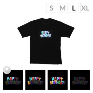Resident DJ LED tričko, Happy Birthday, veľkosť L
