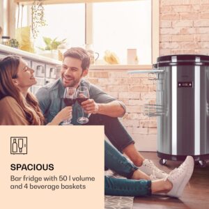 Klarstein Mr. Barbot, barová chladnička, 50 l, energet. trieda F, nehrdzavejúca oceľ