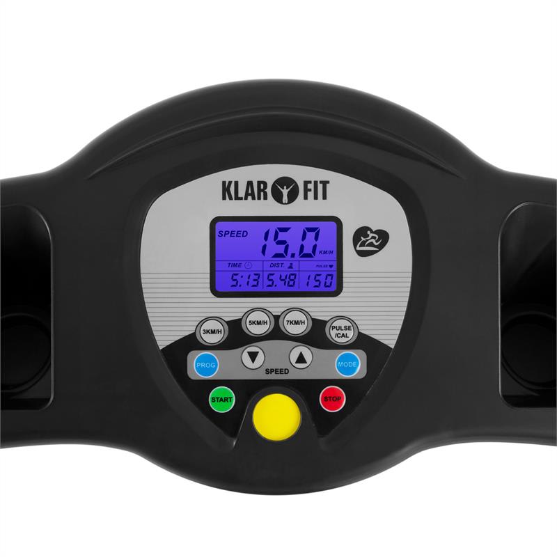 KLARFIT Pacemaker X3, bežecký pás, 1,5 HP, 12 km/h, merač pulzu, 3 uhly stúpania – Obrázok 4