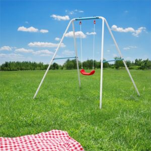 KLARFIT Miri, modrá, detská hojdačka s oceľovou konštrukciou, určená do záhrady