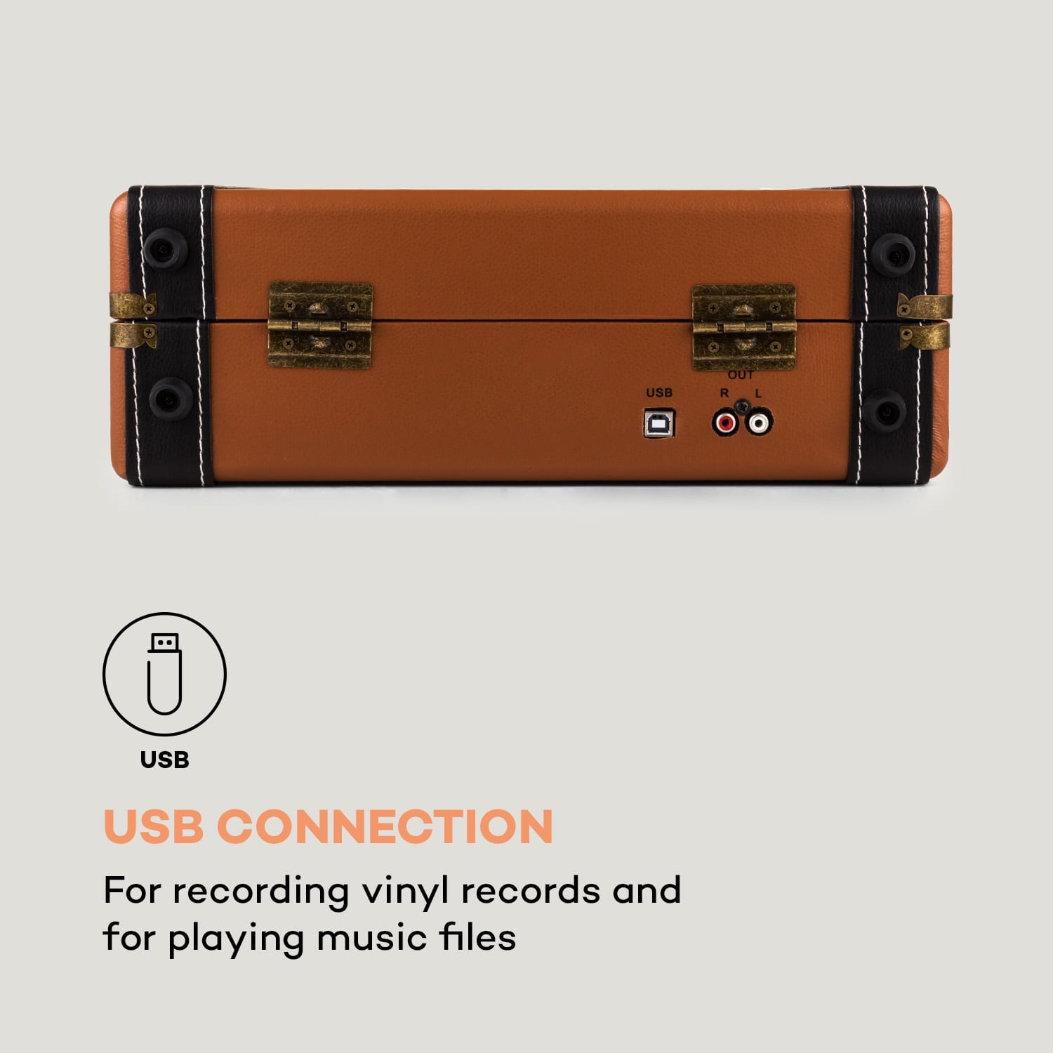 Auna Jerry Lee, retro gramofón, LP, USB, hnedý – Obrázok 2