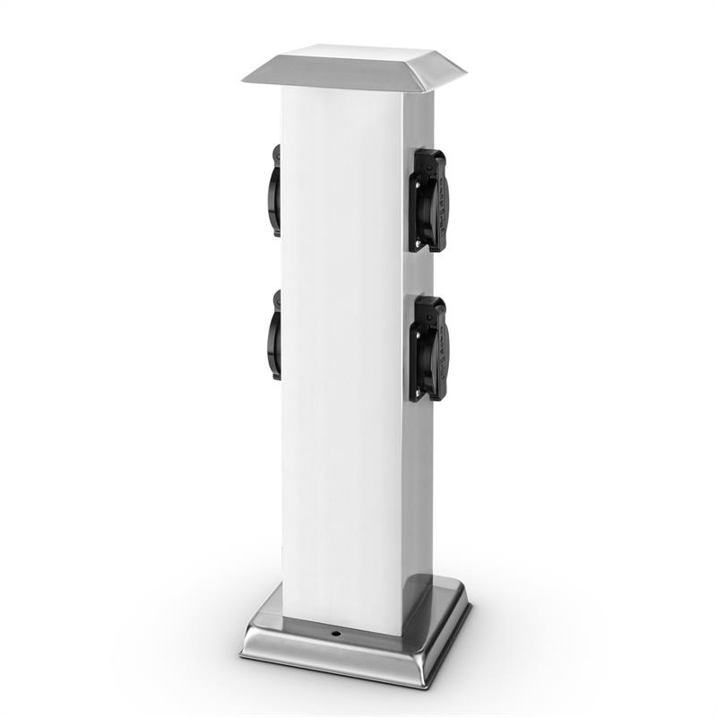 DURAMAXX Plug 4 Play záhradná zásuvka stĺpik 4 zásuvky nehrdzavejúca oceľ – Obrázok 4