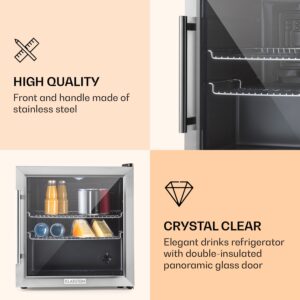 Klarstein Beersafe L, chladnička, 47 l, energet. trieda E, sklenené dvere, nehrdzavejúca oceľ
