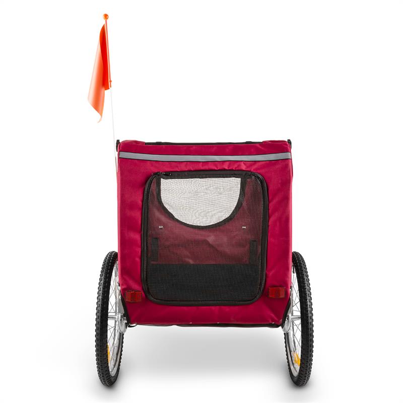 DURAMAXX King Rex, príves na bicykel pre psov, 250 l, 40 kg, oceľové rúry, červený – Obrázok 3