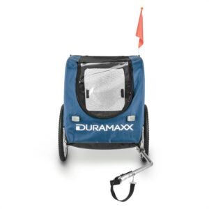 DURAMAXX King Rex, príves na bicykel pre psov, 250 l, 40 kg, oceľové rúry, modrý