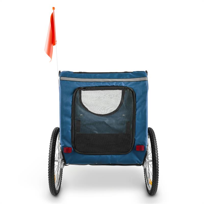 DURAMAXX King Rex, príves na bicykel pre psov, 250 l, 40 kg, oceľové rúry, modrý – Obrázok 3