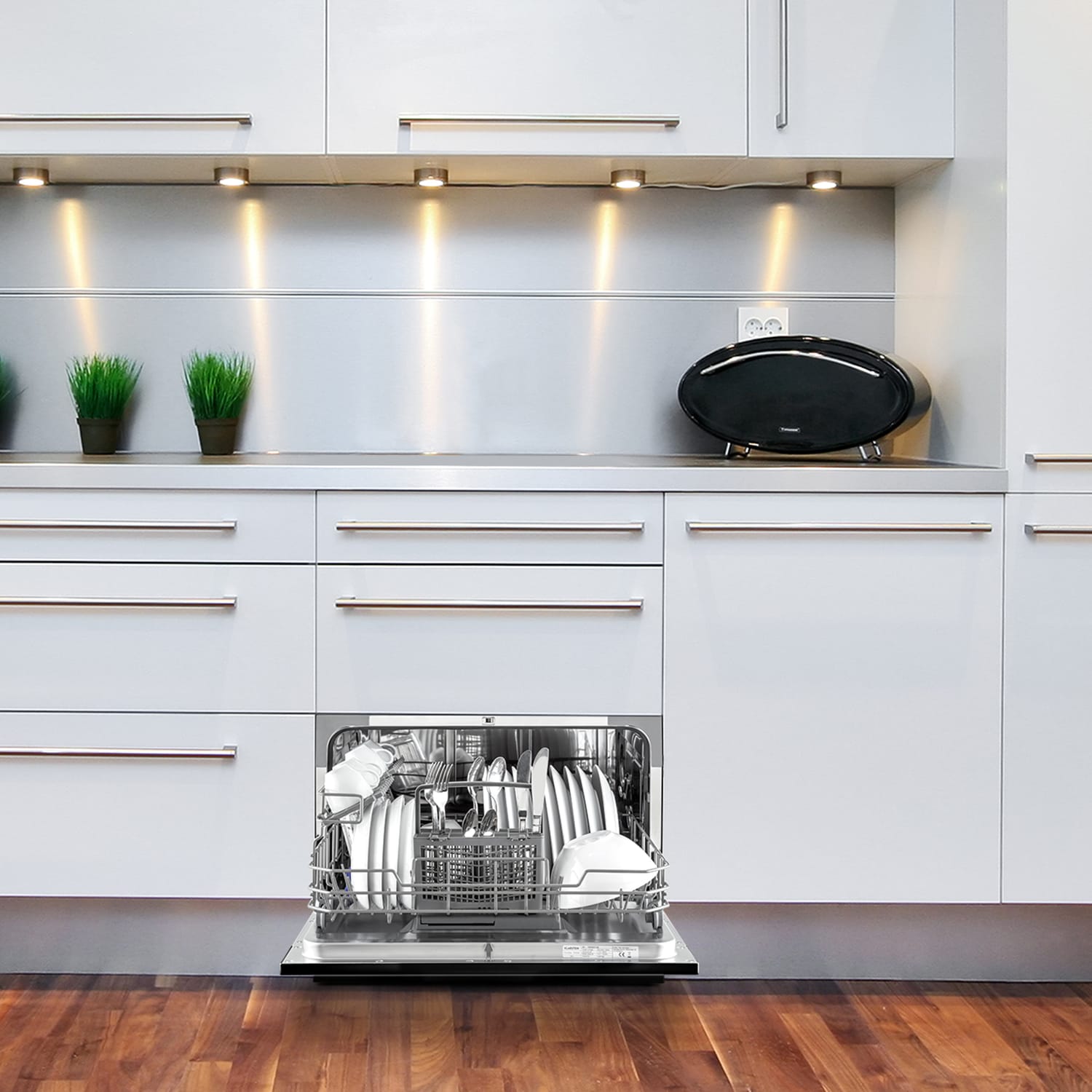 Klarstein Amazonia 6, umývačka riadu, 1300 W, na 6 súprav riadu, energet. trieda F, 49 dB, tlačidlové ovládanie