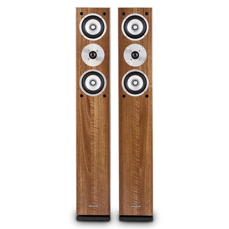 Auna Linie 501 FS WN, 280W, dvojica stojacich vežovitých reproduktorov, pasívne, orech
