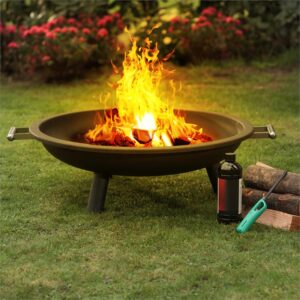 Blumfeldt Trino, ohnisko, kôš na oheň, krb na terasu, Ø 80 cm, oceľ, čierne