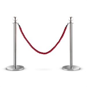 OneConcept Silver Gate, strieborná/červená, vodiaci systém osôb, dva oddeľovacie stĺpiky a jedno lano