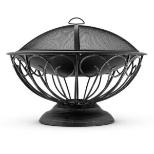 Blumfeldt Tulip, ohnisko, Ø 75 cm, gril, nádoba na oheň, ochrana pred iskrami, oceľ, brunírovaná