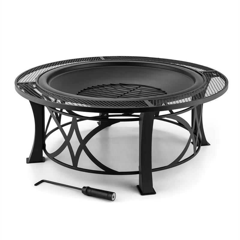 Blumfeldt Ronda, ohnisko, Ø 95 cm, gril, ochrana pred iskrami, oceľ, brunírované – Obrázok 4