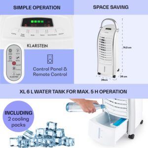 Klarstein Maxfresh, 4 v 1 ochladzovač vzduchu, ventilátor, 65 W, 6 l, diaľkový ovládač, 2 x chladiaci box