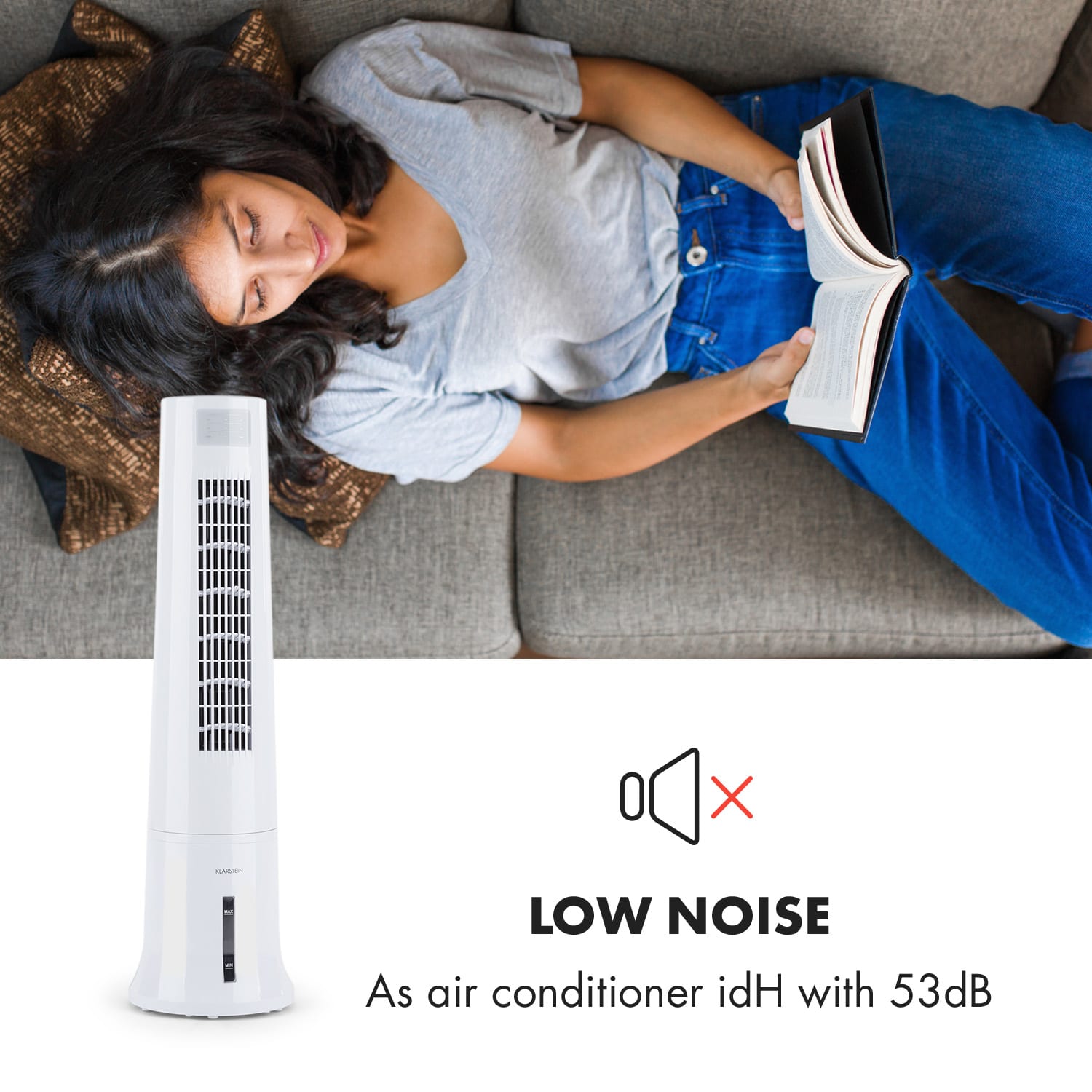 Klarstein Highrise, ochladzovač vzduchu, ventilátor, zvlhčovač vzduchu, 40 W, 2.5 l, chladiaci box – Obrázok 2