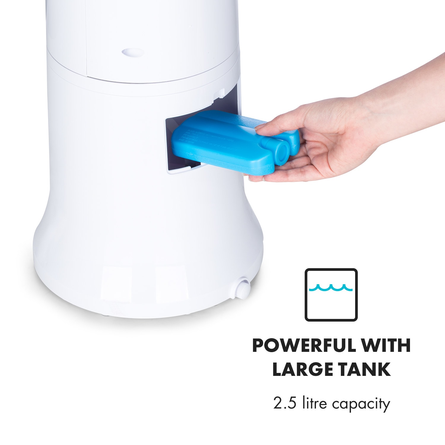 Klarstein Highrise, ochladzovač vzduchu, ventilátor, zvlhčovač vzduchu, 40 W, 2.5 l, chladiaci box – Obrázok 3