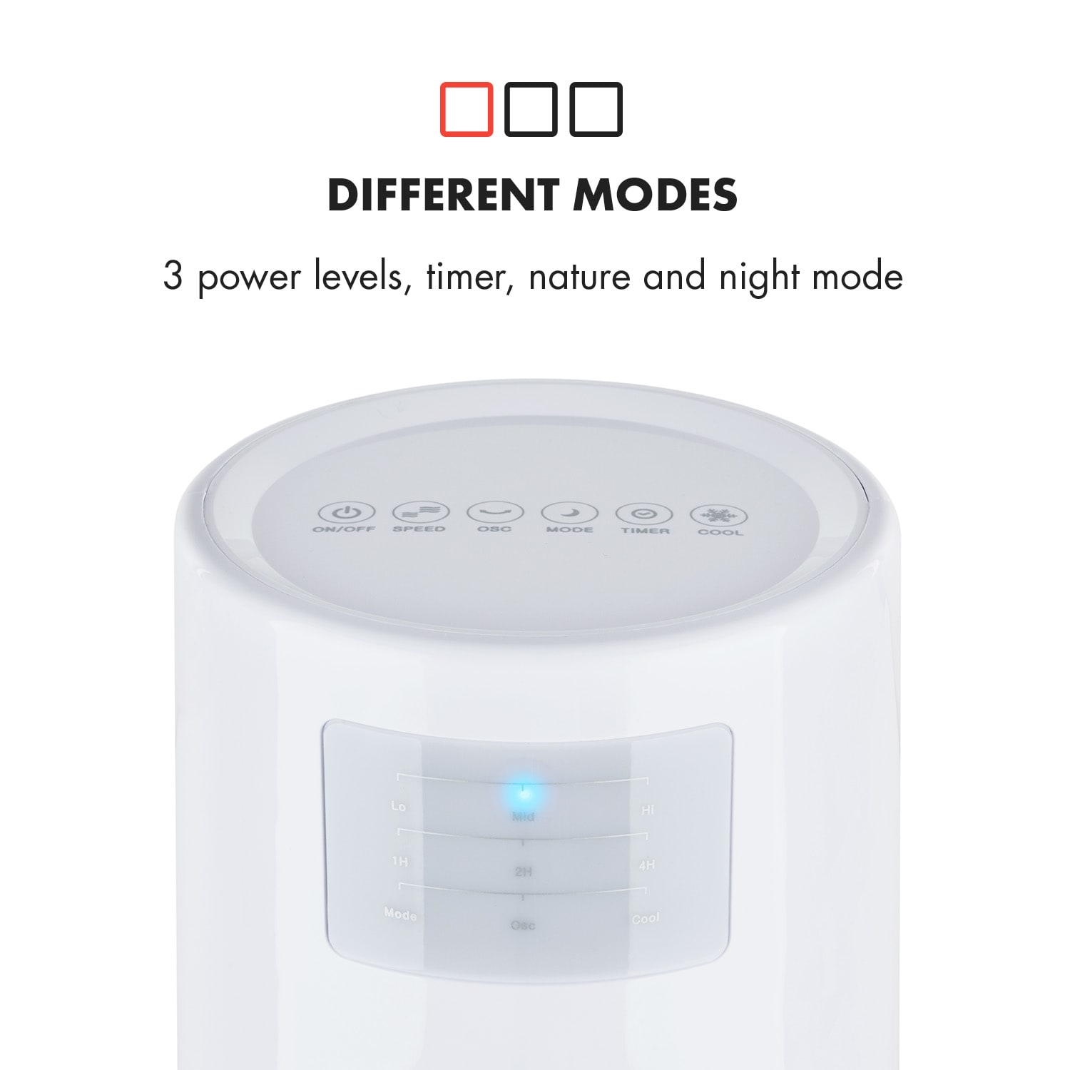 Klarstein Highrise, ochladzovač vzduchu, ventilátor, zvlhčovač vzduchu, 40 W, 2.5 l, chladiaci box – Obrázok 4