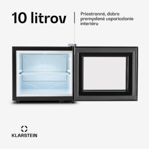 Klarstein Frosty, mini chladnička, 10 l, energet. trieda B, 65 W, čierna