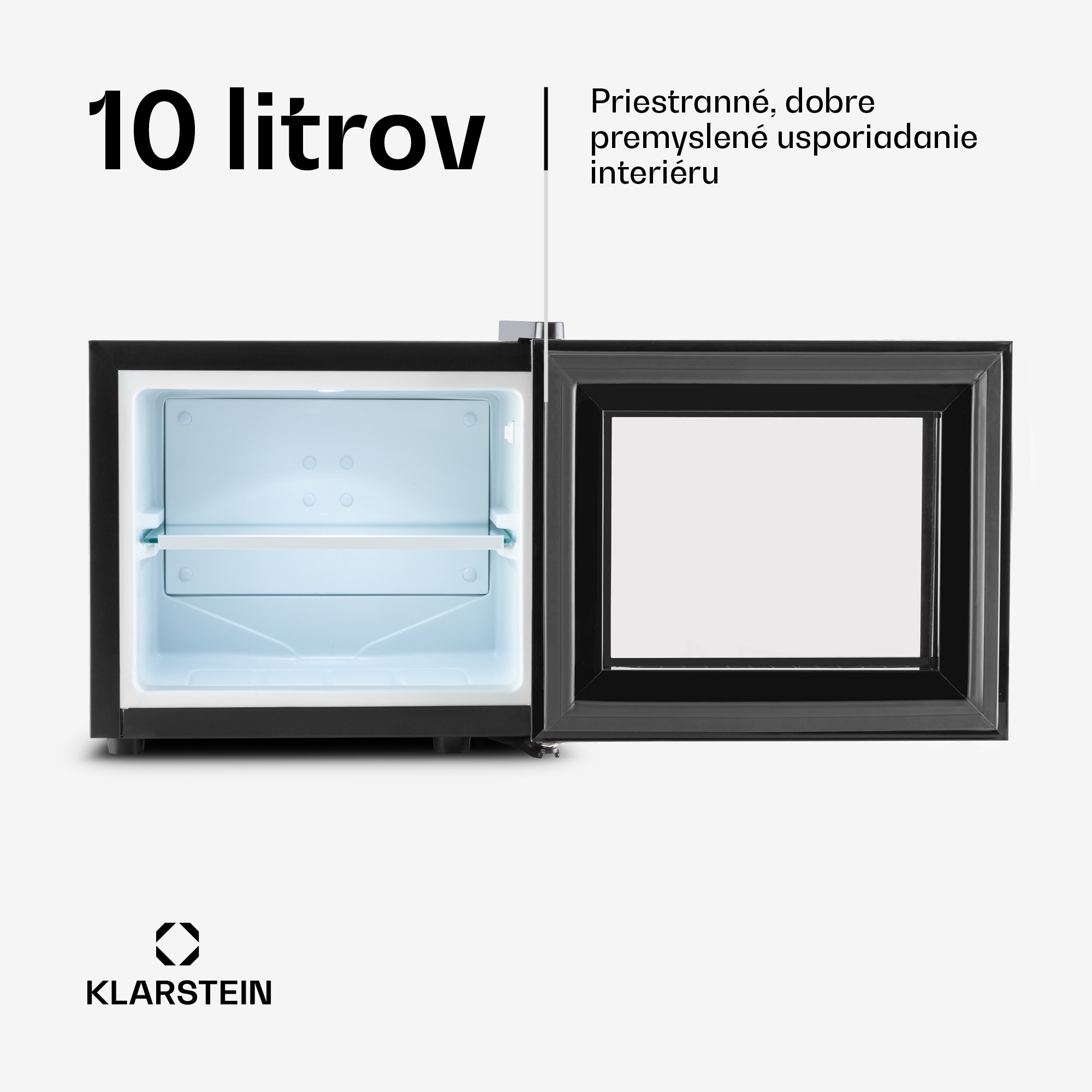Klarstein Frosty, mini chladnička, 10 l, energet. trieda B, 65 W, čierna