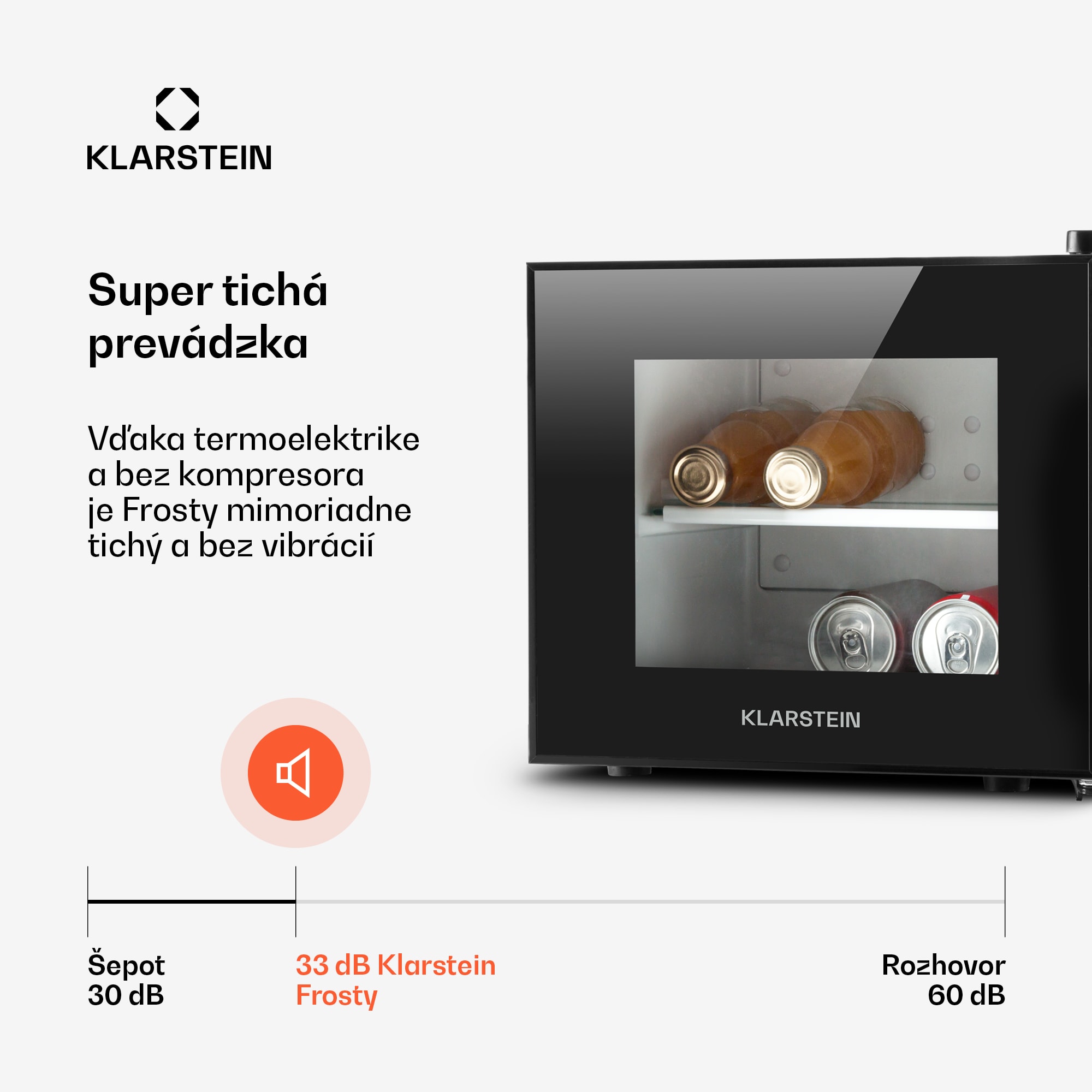 Klarstein Frosty, mini chladnička, 10 l, energet. trieda B, 65 W, čierna – Obrázok 5