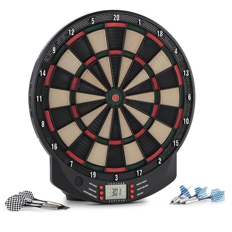 KLARFIT Dartomat, terč na šípky, mäkký hrot, 26 hier, zvuk – Obrázok 2