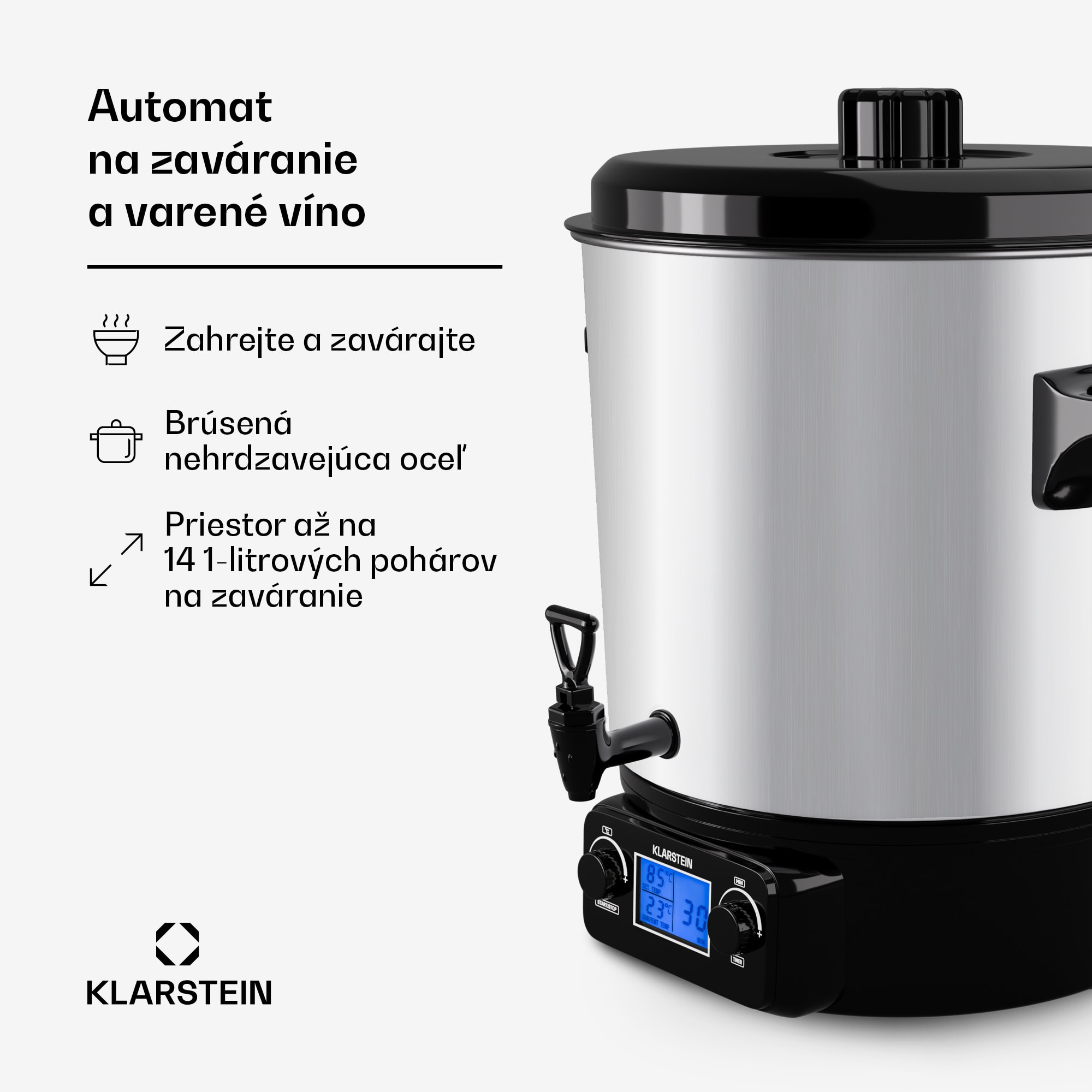 Klarstein Biggie Digital zavárací automat 27l 2000W nehrdzavejúca oceľ