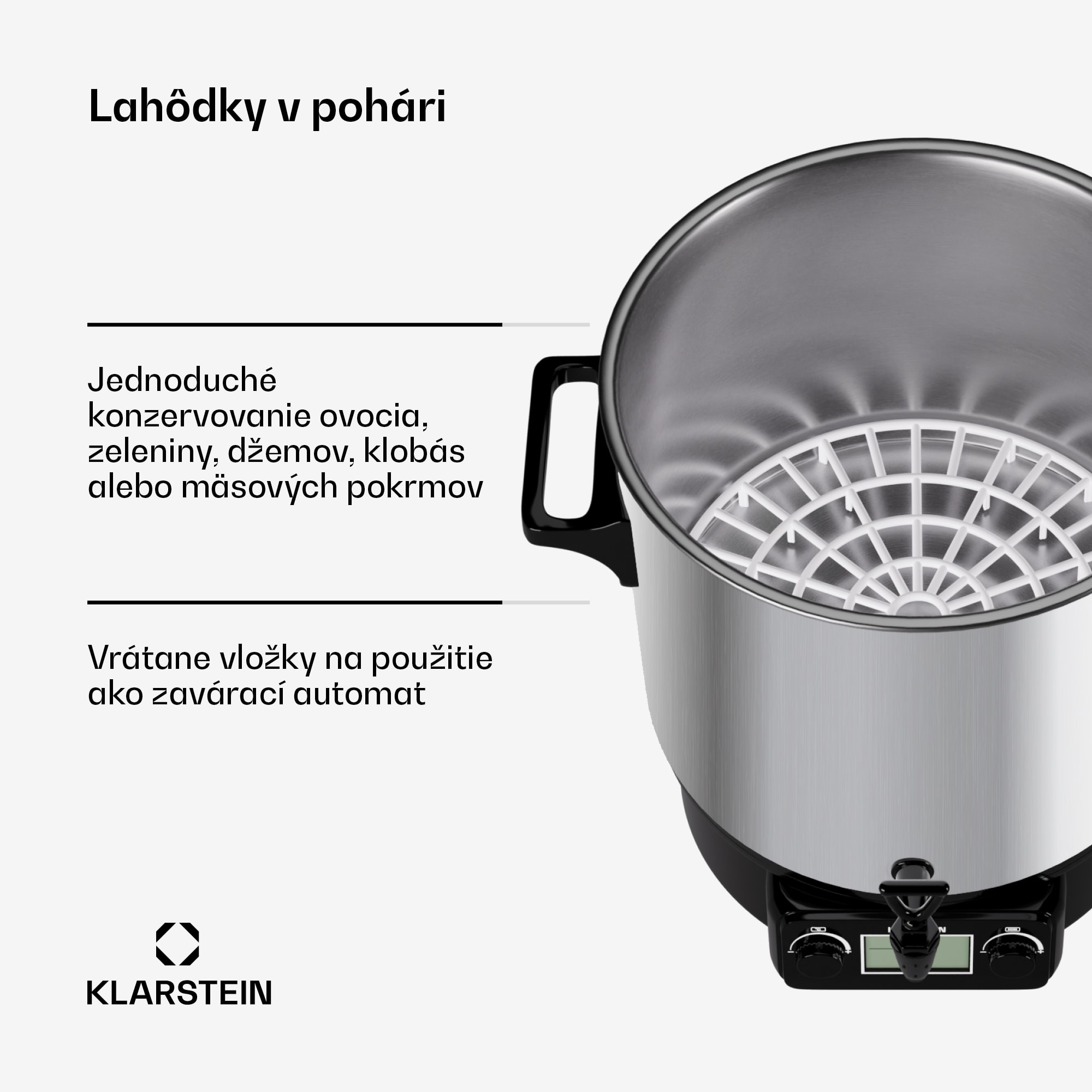 Klarstein Biggie Digital zavárací automat 27l 2000W nehrdzavejúca oceľ – Obrázok 4