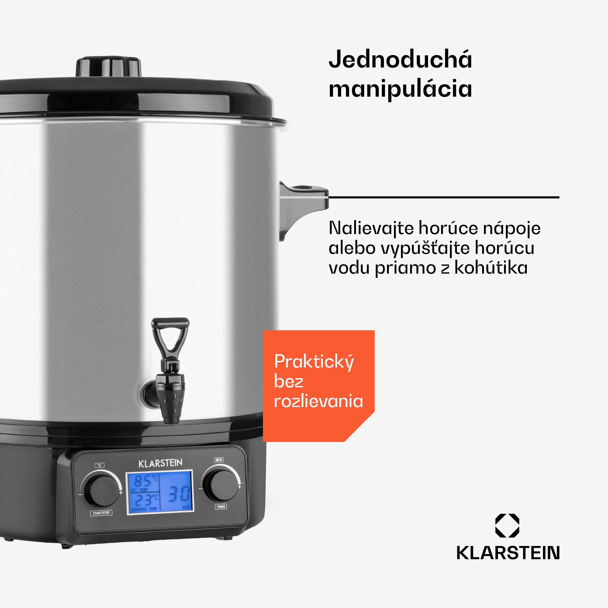 Klarstein Biggie Digital zavárací automat 27l 2000W nehrdzavejúca oceľ – Obrázok 5