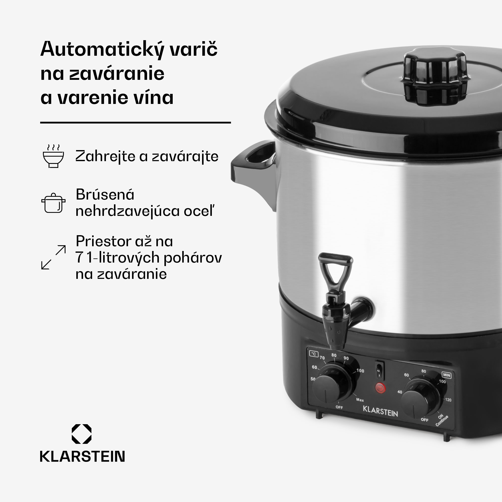 Klarstein Biggie Small, zavárací hrniec, 16 l, 2000 W, nehrdzavejúca oceľ