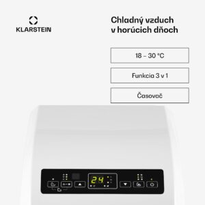 Klarstein Metrobreeze Rom, mobilná klimatizácia, 10 000 BTU, A+, diaľkový ovládač, biela
