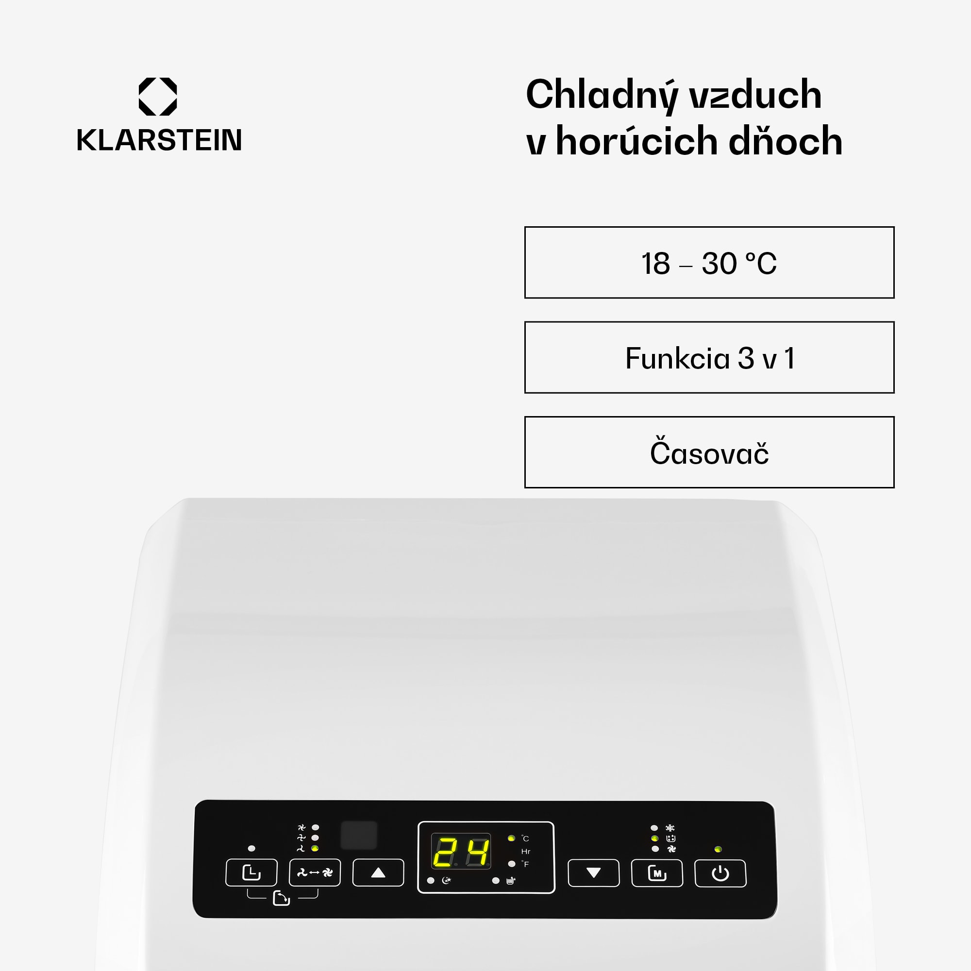 Klarstein Metrobreeze Rom, mobilná klimatizácia, 10 000 BTU, A+, diaľkový ovládač, biela