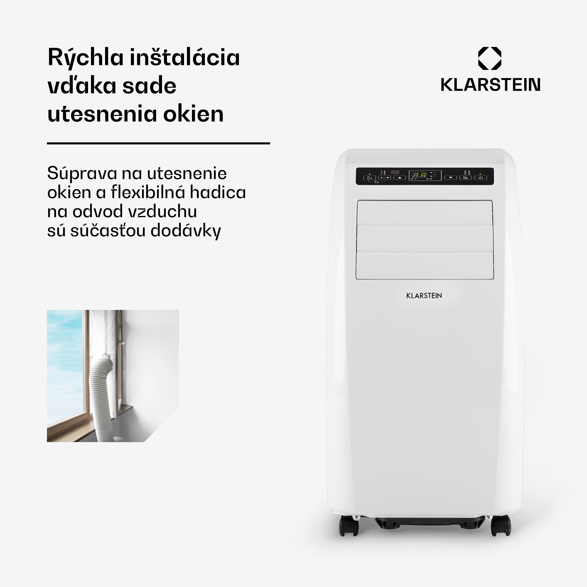 Klarstein Metrobreeze Rom, mobilná klimatizácia, 10 000 BTU, A+, diaľkový ovládač, biela – Obrázok 4