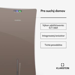 Klarstein Drybest 2000 2G, odvlhčovač vzduchu, ionizátor, 700 ml/d, 70 W, hnedá