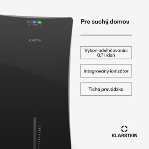 Klarstein Drybest 2000 2G, odvlhčovač vzduchu, ionizátor, 700 ml/d, 70 W, čierny
