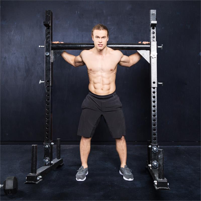 Capital Sports Yoketar Yoke posilňovací stojan, 50 mm tŕne na kotúče, 2 x J-Cup, oceľ, čierna