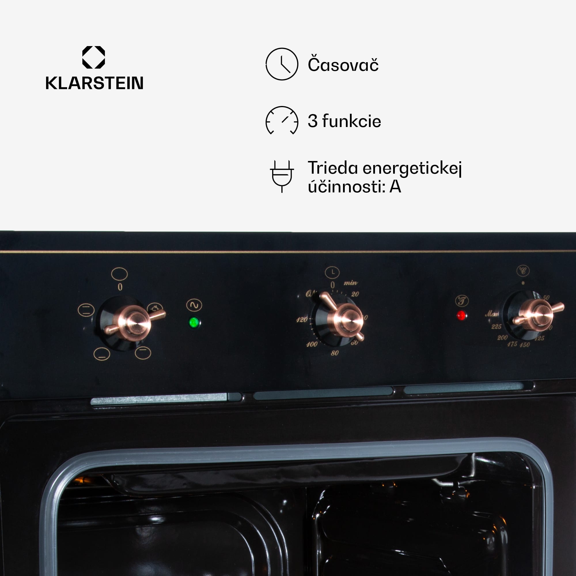 Klarstein Vilhelmine, vstavaná rúra, 55 l, energet. trieda A, čierna – Obrázok 3
