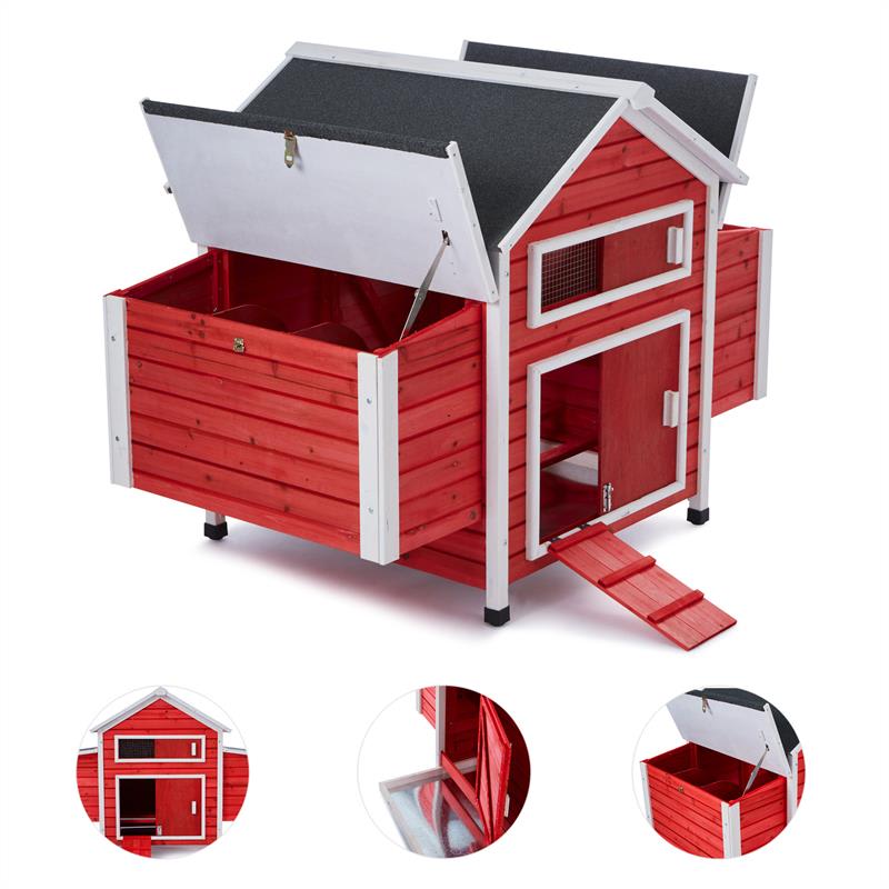 OneConcept Villa Hahnenkamm, kurín, 6 hniezd, 157 x 113 x 100 cm, drevo – Obrázok 2