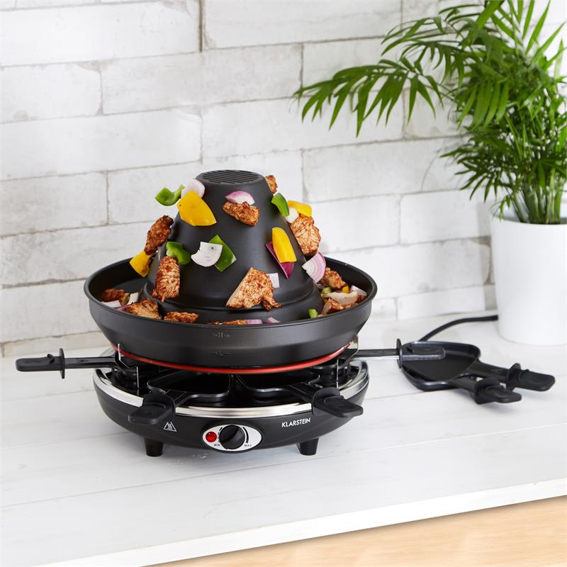 Klarstein Taste Volcano, raclette gril, 1500 W, tatársky gril, 8 osôb