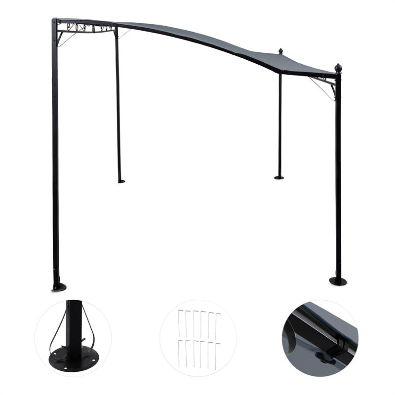 Blumfeldt Allure, pergola, prístrešok, altánok, 300 × 250 cm, polyester, tmavosivá